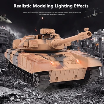 Realistické Obnoviť Simulácia RC Tank 75 Stupeň Elektrických Točivých Veži Imitácia Zvuk A Svetlo Anti-kolízie RC Model