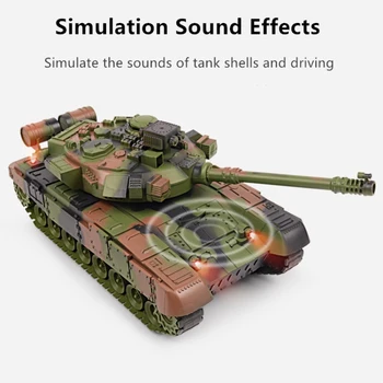 Realistické Obnoviť Simulácia RC Tank 75 Stupeň Elektrických Točivých Veži Imitácia Zvuk A Svetlo Anti-kolízie RC Model