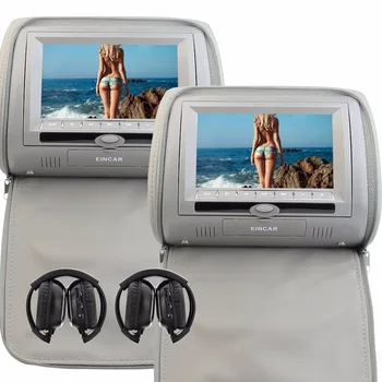 Auto opierky hlavy DVD Prehrávač Pupug Gery Univerzálny Digitálny Displej zips Auto Monitor, USB, FM, TV Hra, IR Diaľkové ovládanie, dve 2 slúchadlá