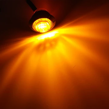 2 ks Nepremokavá Oranžové Bočné Obrysové Svetelné Indikátory LED 12V Bullet Lampa 3/4