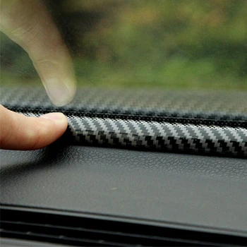 1.6 M Carbon Fiber Auto Tabuli Vyplnenie Medzery Tesniaci Pás Gumy Uhlíkových Vlákien Náplň Tesniace Pásy Nálepky Auto Príslušenstvo