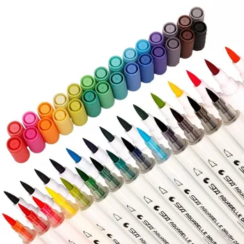 28 Rôzne Farby Dual Tip Akvarel Štetec, Pero, Fixky Dvojitého Zvonenia Náčrt Značky Pre Dospelých, Deti Dizajn Umenie Značku Dodávky