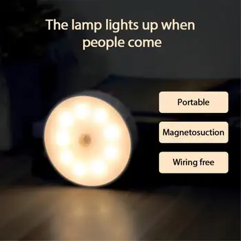 Telo, Pohybový Senzor Nabíjateľná LED Nočné Svetlo Bezdrôtový Energeticky úsporné 8LED Telo Indukčné Lampy, Spálňa, Umyváreň Svetlo Dropship