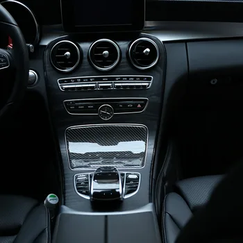 Pre Mercedes Benz C Trieda W205 GlC X253-2019Real Uhlíkových Vlákien Interiéru Vozidla stredovej Konzoly Dekorácie Panel Nálepky Časti