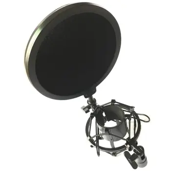 Profesionálny Mikrofón Mic Shock Mount S Shield Formuloval Hlavu Telescoping Výška Mikrofón Držiak Na Stojan, Držiak