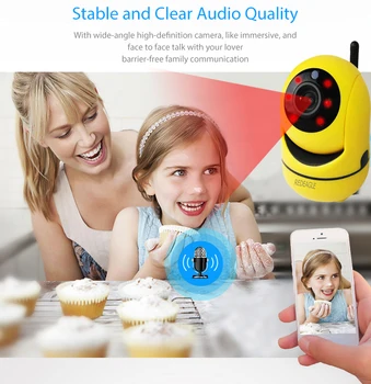 IR-Cut Nočné Videnie obojsmerné Audio Nahrávanie Dohľad Siete Baby Monitor Kamery 720P Mini Wireless WiFi Bezpečnostné IP Kamera