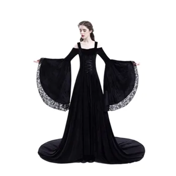 S-XXXXXL Renesancie princezná gotické šaty bez ramienok cosplay kostým stredoveké vintage šaty dámske šaty plus veľkosť