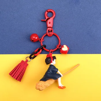 Japonský Hayao Miyazaki Roztomilé Anime Kiki je dodacej Služby, Keychains Dievča Kiki Obrázok Modelu PVC Bábika Keyrings na Batoh, Kabelku