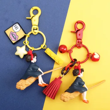 Japonský Hayao Miyazaki Roztomilé Anime Kiki je dodacej Služby, Keychains Dievča Kiki Obrázok Modelu PVC Bábika Keyrings na Batoh, Kabelku