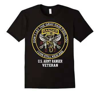 Módny Dizajn Army Ranger Veterán Mužov Bavlna Krátky Rukáv O-Neck T-Shirt Nenechajte Šedivé Vlasy Zmiasť Bežné Tričko Nové