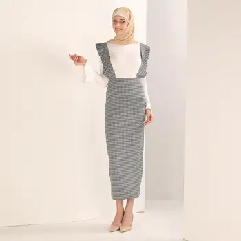 Móda Ženy Bodycon Sukne Koberčeky Strp Šaty Moslimských Dna Islamskej Ceruzka Dlhé Sukne Maroko Turecko Abaya Kaftan Strany Nosenie