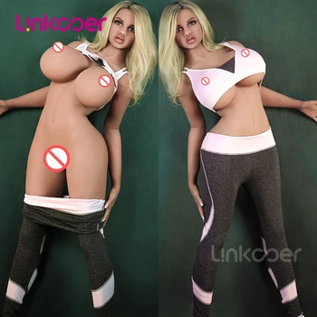 Linkooer 170cm TPE Sex Bábiky Tuku Hip Obrovské Prsia Sexy Pery Realisticky Vaginálny, Análny, Orálny Dospelých Láska Bábika Silikónové Sexuálne Hračky pre Mužov