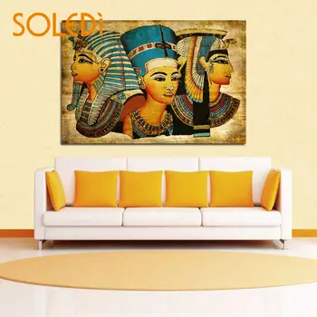40*60 cm Egypt Stenu-Maľba Olej-Obrázok Faraóna Retro Na Obývacia Izba Plátno na Maľovanie Vintage Potiahnuté obrazov na Stenu Kraft Plagáty