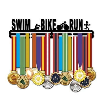 Športová medaila záves Pre beh,Plávanie,jazda na Bicykli Triatlon medaila držiteľ Medaily vešiak beží