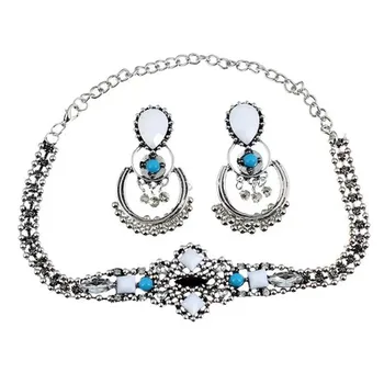 Luxusné Kvetinové Šperky Nastaví Farebné Crystal Ženy Značky Maxi Vyhlásenie Náhrdelníky & Prívesky, Vinobranie, Turecký Šperkov Náhrdelník
