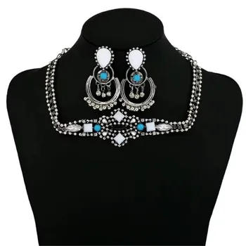 Luxusné Kvetinové Šperky Nastaví Farebné Crystal Ženy Značky Maxi Vyhlásenie Náhrdelníky & Prívesky, Vinobranie, Turecký Šperkov Náhrdelník