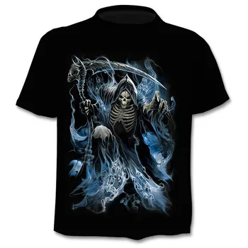 Značka Skull T shirt Krvi Oblečenie Zábavné Oblečenie Hip-Hop Tees 3D Topy T-shirt Mužov Krátky Rukáv Mužskej Módy Homme dropshipping