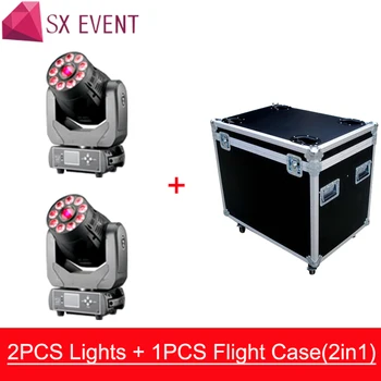 2 ks/veľa s flightcase zabalené +90w led spot moving head light+ 9x18w rgbwa uv umývanie pohyblivé hlavy 90W LED DJ Spot Light Gobos