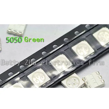 2000PCS/VEĽA 5050 žiarivo zelené LED zelené svetlo diódy 2000-3000mcd