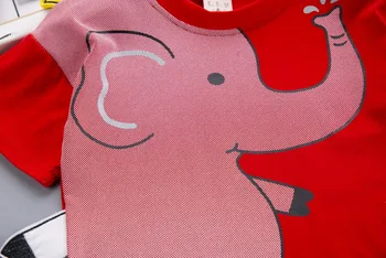 Roztomilý Dievčatá Oblečenie Cartoon slon Vytlačené Letné Tričko Denim Šortky Batoľa Deti Oblečenie Set sa Chlapec vyhovovali dojčenské Oblečenie