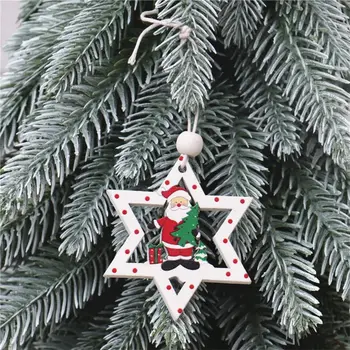 Vianočné Ozdoby, Drevené Visí Prívesky Star Vianočný Strom Vianočné Dekorácie Pre Domov Strán Nový Rok