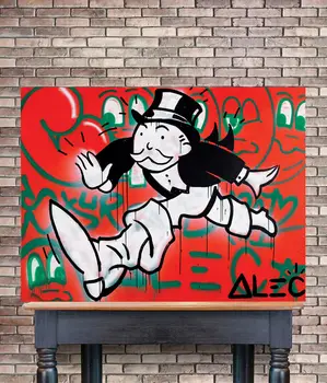 Alec Monopolys Spustiť Abstraktné Wall Art Maľovanie Plagátu Maliarske Plátno Tlačiť Graffiti Obrázok pre Obývacia Izba Domova umelecké Diela