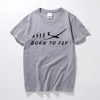 Letné muži t-shirt vývoj NARODIL SA LIETAŤ lietadlo pilot dizajn muž bavlna 3d tričko hot šaty, topy Bežné camisetas hombre