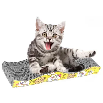 Horúce ! 45x11x5cm S-Tvarované Cat Kitten Zvlnené Poškriabaniu Rada Pad Scratcher Posteľ Mat Pazúry Starostlivosti Interaktívne Školenie Cat Hračka Pet