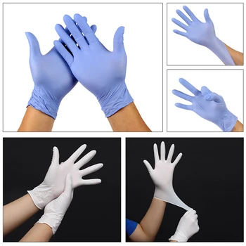 20/50pcs jednorazové latexové rukavice gumené nitrilové rukavice univerzálne domov záhrada domácnosť na čistenie rukavice biela čierna modrá rukavice