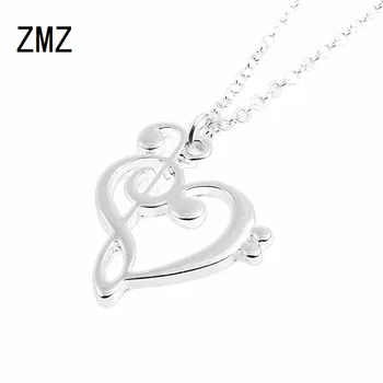 ZMZ 50pcs/veľa 2018 Európe/USA, módne roztomilý noty srdce tvar prívesok láska srdce náhrdelník darček pre mamu strany šperky