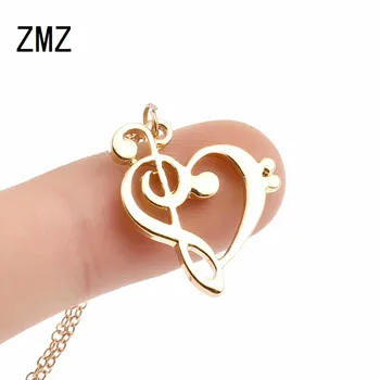 ZMZ 50pcs/veľa 2018 Európe/USA, módne roztomilý noty srdce tvar prívesok láska srdce náhrdelník darček pre mamu strany šperky