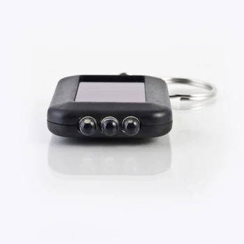 Mini Prenosný Solárny 3 LED Svetlo Keychain Keyring Pochodeň Baterka Vonkajšie Núdzové Svetlo Nástroje Čierna Malá baterka