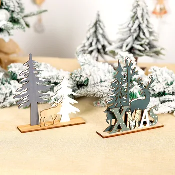 Vianočné ozdoby DIY drevené ručne maľované dekorácie na Vianočný stromček elk sviečkový slávnostnú atmosféru dekorácie