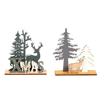 Vianočné ozdoby DIY drevené ručne maľované dekorácie na Vianočný stromček elk sviečkový slávnostnú atmosféru dekorácie