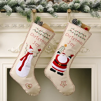 1pc Vianočné Pančuchy Ponožky Darček Držiteľ Vianočný Strom Decor Nový Rok Darček Candy Bag