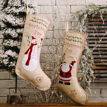 1pc Vianočné Pančuchy Ponožky Darček Držiteľ Vianočný Strom Decor Nový Rok Darček Candy Bag