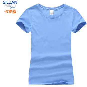 GILDAN 76000L Bavlna T-košele pre Ženy Pevné Krátky Rukáv T Shirt Topy Tees Základné TShirts Prispôsobené Logo Tlač Fotografií