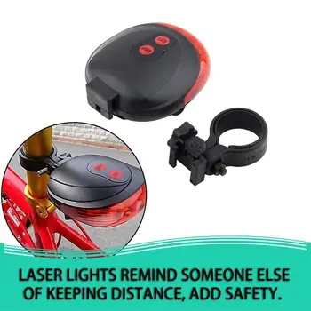 5 LED 2 Laserové svetlo na Bicykel 7 Režim Blesku na Bicykli Bezpečnosti Bicykel Zadné Lampy, Nepremokavé Laser Chvost Varovanie Lampa