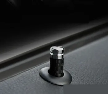 4X Uhlíkových Vlákien Dverí Zamky Stick Pin Spp Interiéru Vozidla Styling pre Mazda 2 3 5 6 CX-3 CX-4 CX-5 CX5 CX-7 A CX-9 Atenza Axela