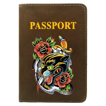 Vysoko Kvalitný, Jedinečný Kvet Tiger Tlač Muži Ženy Kožené Cestovný Pas Kryt