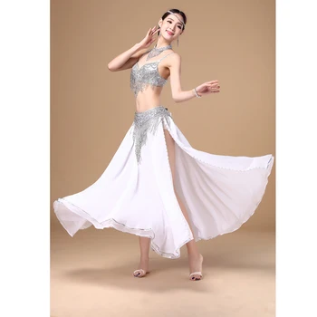 Nové Výkon Dancewear Bellydance Oblečenie Profesionálne Egyptské Ženy, Brušný Tanec Podprsenka Pás Sukne Orientálna Korálkami, Brušný Tanec