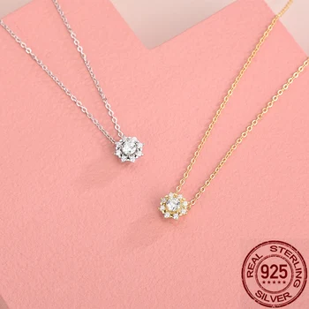 Slnečnica snowflake diamond clavicle náhrdelník pre ženy 925 sterling silver minimalizmus elegantný náhrdelník maškrtu