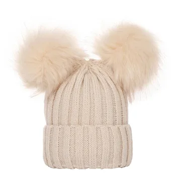 Nové Európske a Americké jeseň/zima závitové dieťa pulóver spp dvojité vlasy loptu pletené klobúk hot predaj