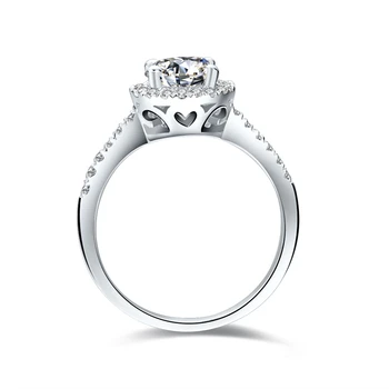 Elegantné 0.5 CT 5.0 MM G-H Okrúhly Rez Moissanite Diamond Ring Test Pozitívny Certifikát Reálne 925 Sterling Silver Ring