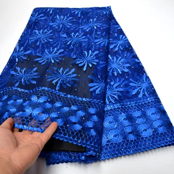 Najnovšie kráľovská modrá Afriky Čipky Textílie 2020 Vysoko Kvalitnej Čipky, Výšivky francúzsky Oka Nigérijský Čipky Tkaniny Materiál-N79310