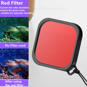 60 M Black Vodotesné puzdro Filtra Podmorské Potápanie Ochranný plášť Fialový Ružový Červený filter Pre Gopro Hero 8 Akciu, Fotoaparát