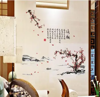 Atrament Maľovanie Obývacia Izba, Spálňa Štúdia Pozadí Čínsky Štýl, Dekoračné Samolepky Na Stenu Domáce Dekorácie Príslušenstvo