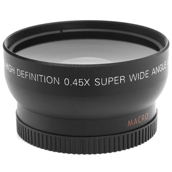 0.45 x 52mm Super širokouhlý Makro Objektív Nikon 18-55mm 55-200 mm 50 mm