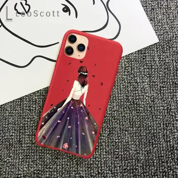 Šaty svadobné dievča Telefón puzdro funda shell Candy Farby pre iPhone 11 12 mini pro XS MAX 8 7 6 6 Plus X 5S SE 2020 XR