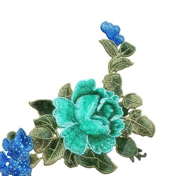 Sada 2 Veľké 3D Kvet Vyšívané Patch Pre Svadobné Šaty Výšivky Nášivka Čipky Záplaty Pre Nevestu Parches Šiť Na AC1304